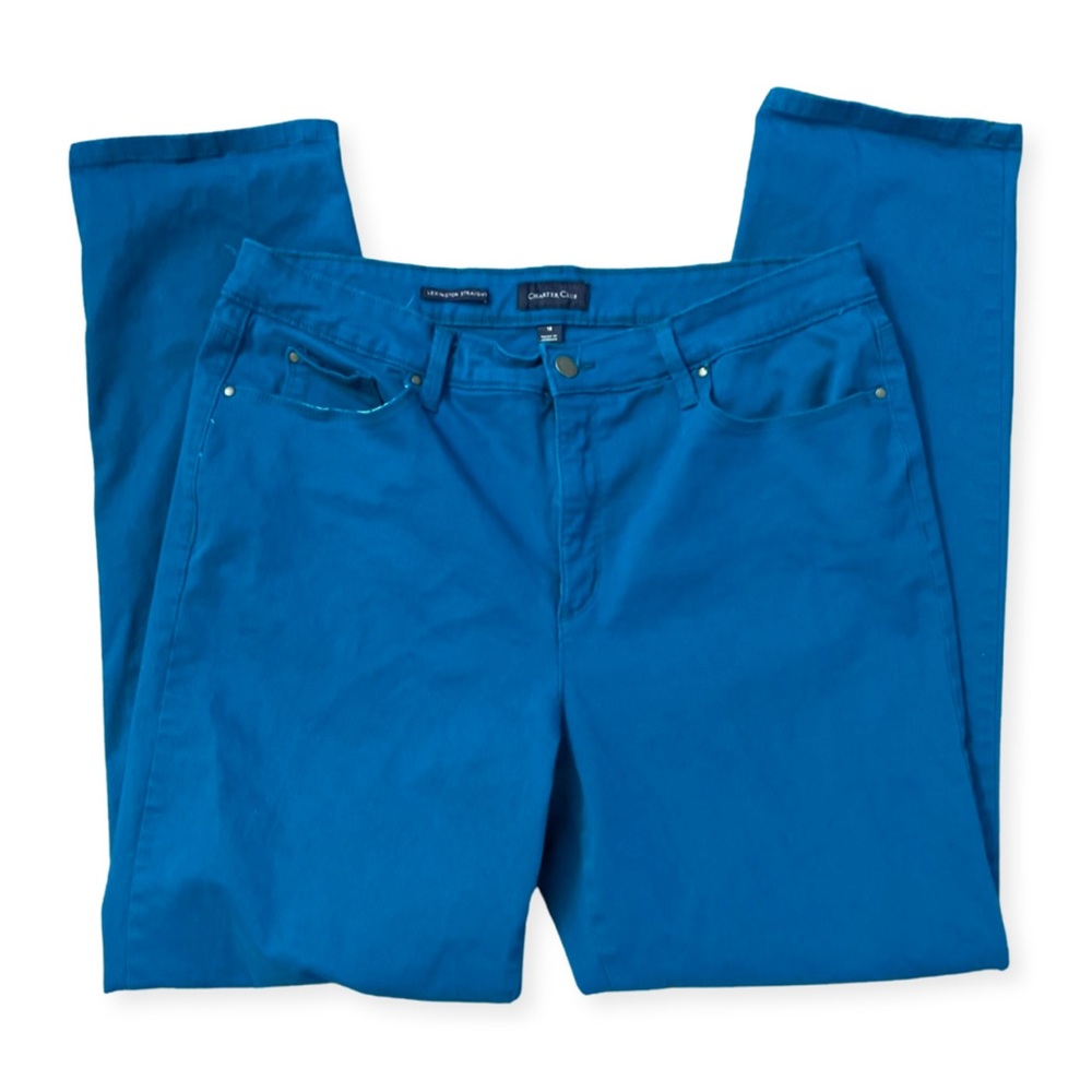 Charter Club Lexington straight leg teal jean pants, size 16